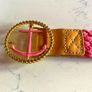Lilly Pulitzer braided pink belt with anchor